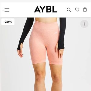 AYBL coral biker shorts
